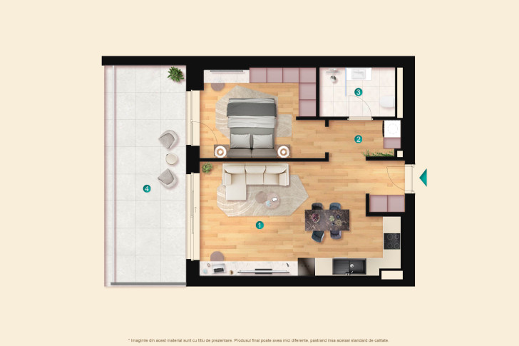 Apartamente studio 1S