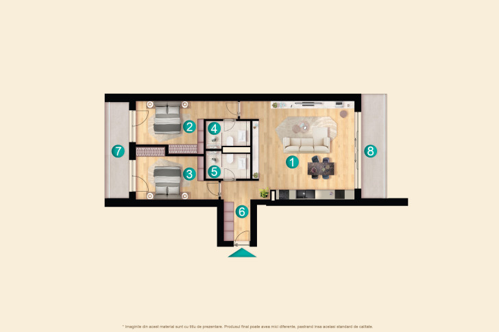 Apartamente 3 camere 3D