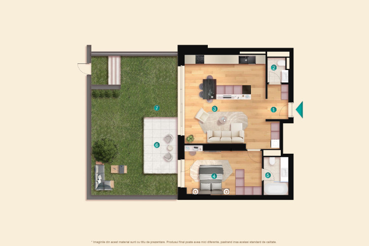 Apartamente cu grădină 2D2P