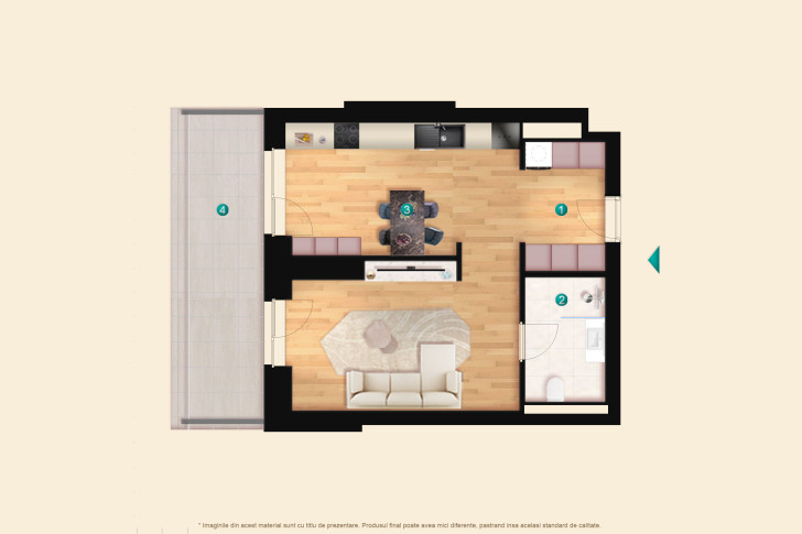 Apartamente studio 1V